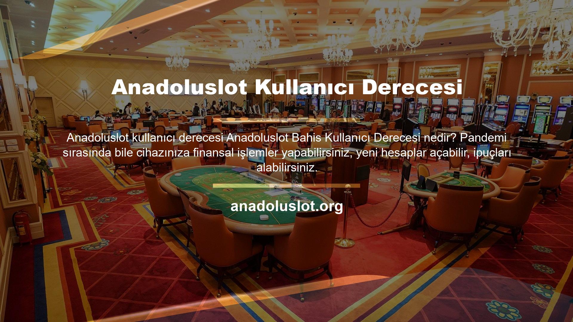 Anadoluslot Bahis Kullanıcı Derecelendirmesi, canlı maçları izlemek ve bahis yapmak için çok çeşitli seçenekler sunar